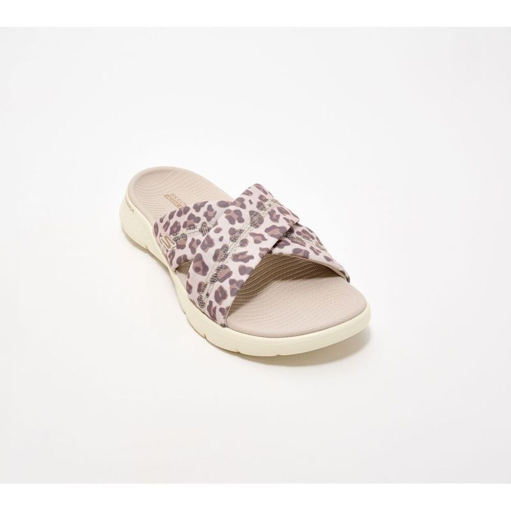 Skechers Women's Sz 9 GO WALK Flex Leopard Grey Dusk- Textured Leopard
